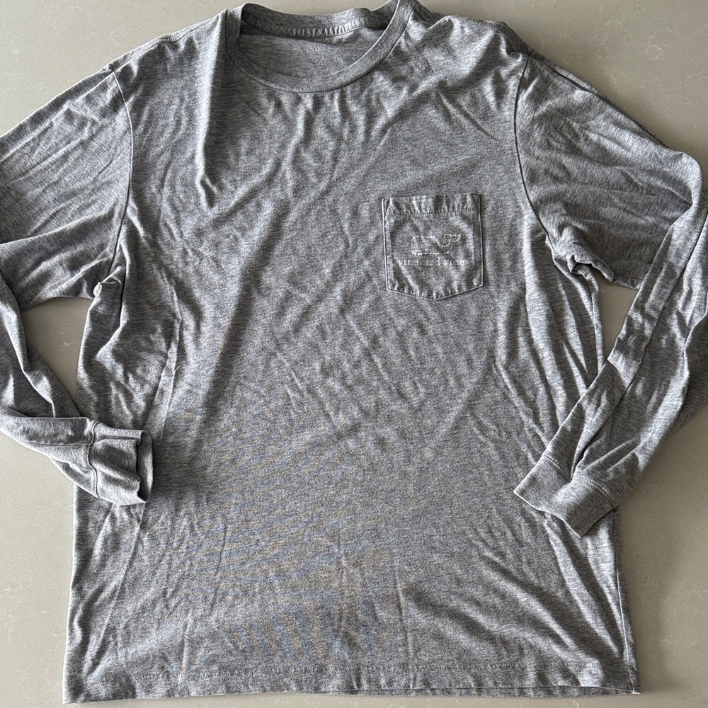 Vineyard Vines Men's Gray Long Sleeve Tee